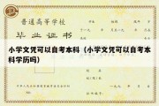 小学文凭可以自考本科（小学文凭可以自考本科学历吗）