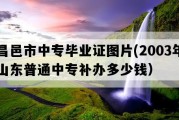 昌邑市中专毕业证图片(2003年山东普通中专补办多少钱）