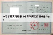 中专学历实用证书（中专学历实用证书是什么）