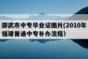 邵武市中专毕业证图片(2010年福建普通中专补办流程）