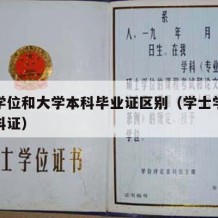 学士学位和大学本科毕业证区别（学士学位证和本科证）