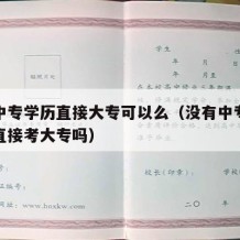 没有中专学历直接大专可以么（没有中专学历可以直接考大专吗）