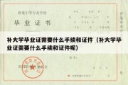 补大学毕业证需要什么手续和证件（补大学毕业证需要什么手续和证件呢）