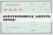 山东高中毕业证样本图片大全（山东高中毕业证查询系统）