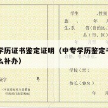 中专学历证书鉴定证明（中专学历鉴定书不见了怎么补办）