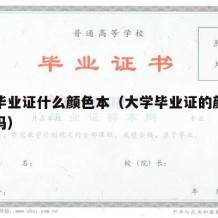 大学毕业证什么颜色本（大学毕业证的颜色有区别吗）