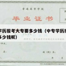 中专学历报考大专要多少钱（中专学历报考大专要多少钱呢）