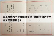 国家开放大学毕业证书类型（国家开放大学毕业证书类型属于）