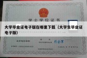 大学毕业证电子版在哪里下载（大学生毕业证电子版）