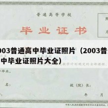 2003普通高中毕业证照片（2003普通高中毕业证照片大全）