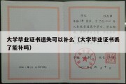 大学毕业证书遗失可以补么（大学毕业证书丢了能补吗）