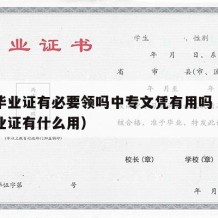 中专毕业证有必要领吗中专文凭有用吗（要中专毕业证有什么用）