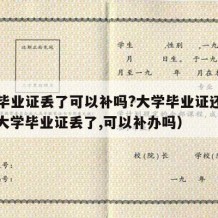 大学毕业证丢了可以补吗?大学毕业证还有用吗（大学毕业证丢了,可以补办吗）