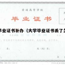 大学毕业证书补办（大学毕业证书丢了怎么补）