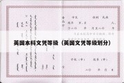 英国本科文凭等级（英国文凭等级划分）