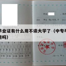 中专毕业证有什么用不读大学了（中专毕业证还有用吗）