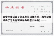 大学毕业证丢了怎么办可以补办吗（大学毕业证丢了怎么办可以补办吗怎么补办）