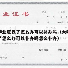 大学毕业证丢了怎么办可以补办吗（大学毕业证丢了怎么办可以补办吗怎么补办）