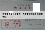 大专文凭是什么文凭（大专文凭相当于大学文凭吗）