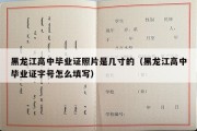 黑龙江高中毕业证照片是几寸的（黑龙江高中毕业证字号怎么填写）