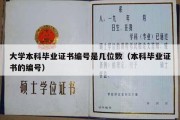 大学本科毕业证书编号是几位数（本科毕业证书的编号）