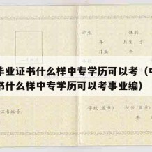 中专毕业证书什么样中专学历可以考（中专毕业证书什么样中专学历可以考事业编）