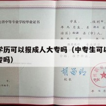 中专学历可以报成人大专吗（中专生可以报成人大专吗）