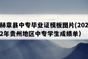 赫章县中专毕业证模板图片(2022年贵州地区中专学生成绩单）