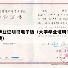 大学毕业证明书电子版（大学毕业证明书电子版下载）