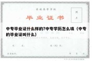 中专毕业证什么样的?中专学历怎么填（中专的毕业证叫什么）