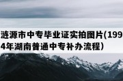 涟源市中专毕业证实拍图片(1994年湖南普通中专补办流程）