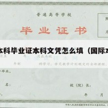 国际本科毕业证本科文凭怎么填（国际本科学历）