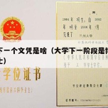 大学下一个文凭是啥（大学下一阶段是博士还是硕士）