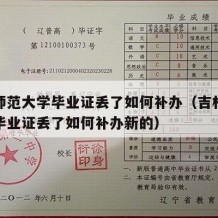 吉林师范大学毕业证丢了如何补办（吉林师范大学毕业证丢了如何补办新的）