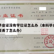 本科毕业证没有学位证怎么办（本科毕业证和学位证丢了怎么办）