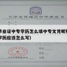 中专毕业证中专学历怎么填中专文凭呢知乎（中专学历应该怎么写）