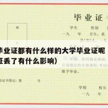 大学毕业证都有什么样的大学毕业证呢（大学毕业证丢了有什么影响）