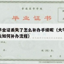 大学毕业证丢失了怎么补办手续呢（大学毕业证丢失如何补办流程）