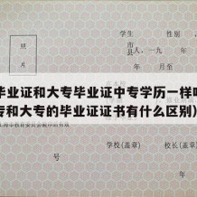 中专毕业证和大专毕业证中专学历一样吗知乎（中专和大专的毕业证证书有什么区别）