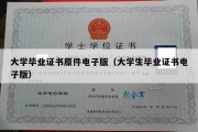 大学毕业证书原件电子版（大学生毕业证书电子版）