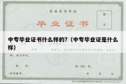 中专毕业证书什么样的?（中专毕业证是什么样）