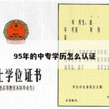 95年的中专学历怎么认证