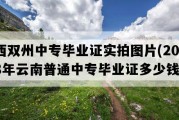 西双州中专毕业证实拍图片(2018年云南普通中专毕业证多少钱）