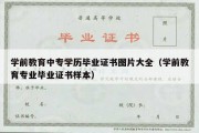 学前教育中专学历毕业证书图片大全（学前教育专业毕业证书样本）