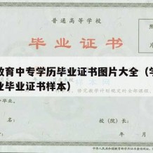 学前教育中专学历毕业证书图片大全（学前教育专业毕业证书样本）