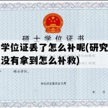 硕士学位证丢了怎么补呢(研究生学位证没有拿到怎么补救)