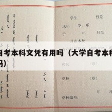 大学自考本科文凭有用吗（大学自考本科含金量高吗）