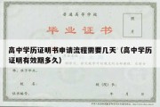 高中学历证明书申请流程需要几天（高中学历证明有效期多久）