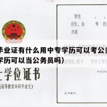 中专毕业证有什么用中专学历可以考公务员（中专学历可以当公务员吗）