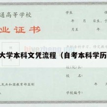 自考大学本科文凭流程（自考本科学历流程）